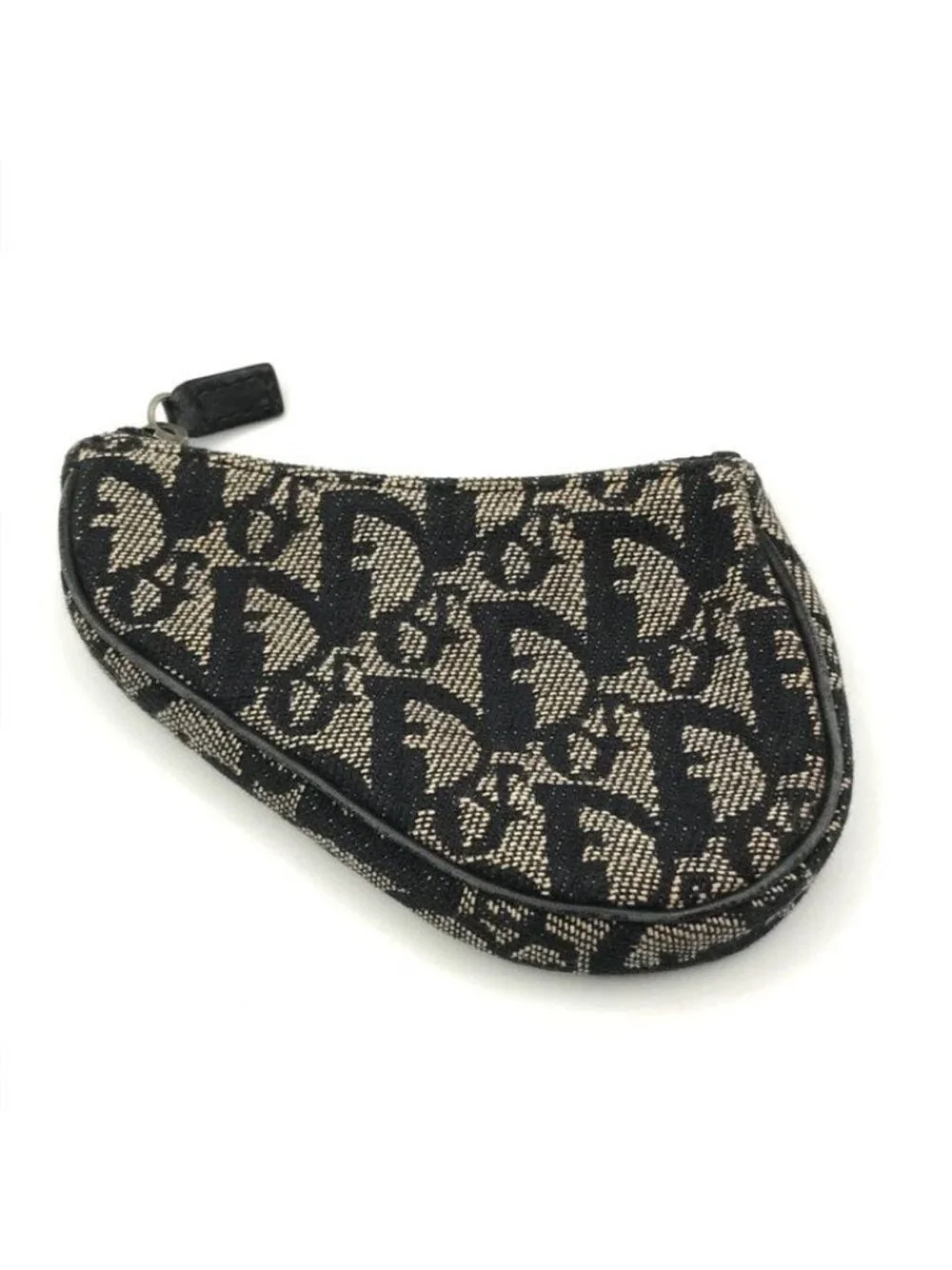 Dior Trotter Saddle Canvas Pouch Coin Case Purse Black
